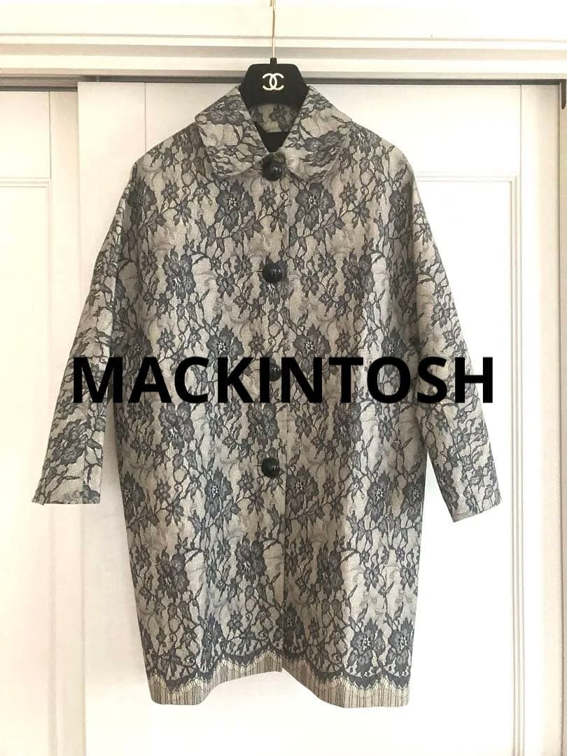 MACKINTOSHマッキントッシュ　ゴム引き　レースプリント　ベージュ　コート