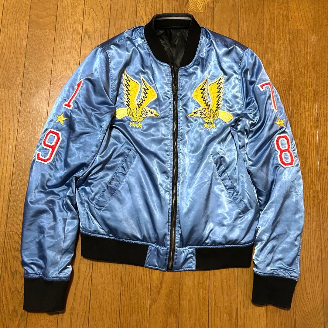 Lサイズ！DIESELディーゼル古着刺繍中綿ブルゾン スカジャン リバーシブル