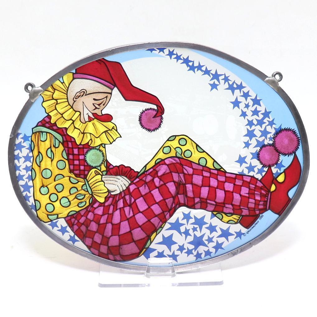 ピエロ ヴィンテージ ステンドグラス 道化師 サーカス グラスマスターズ