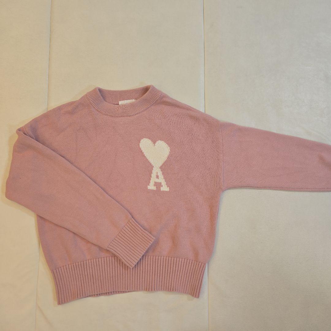 amiピンク ハート刺繍 ニットセーター 長袖