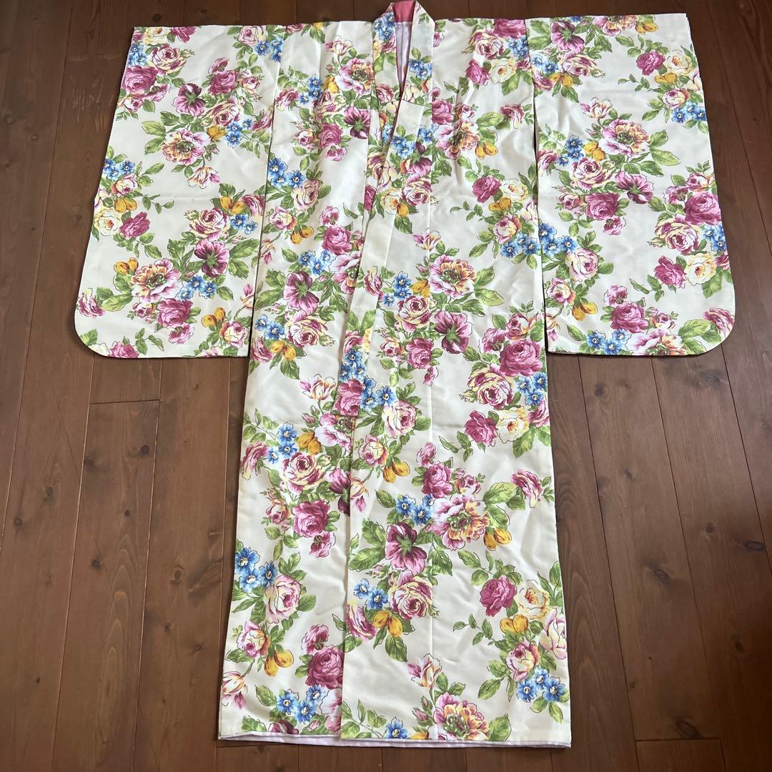 七五三　着物　7歳　アンティーク ローズ