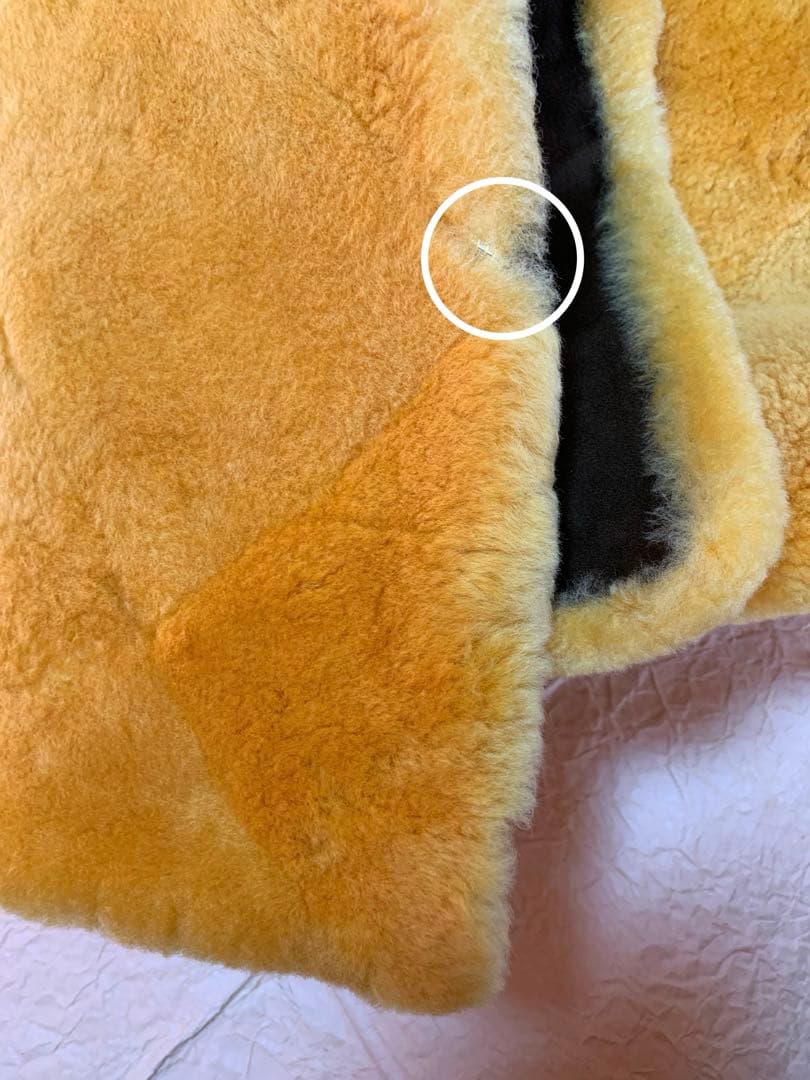 超美品ロフテー上質リアルムートンカーペットソファラグオーストラリア産羊毛辛子色①