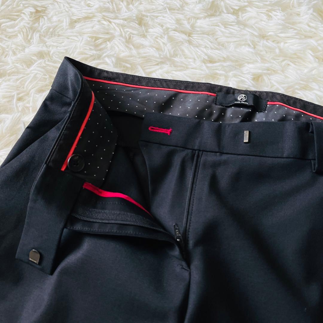 【未使用級✨】ポールスミス　パンツスーツ上下　裏地花柄　1B　ドット柄　黒