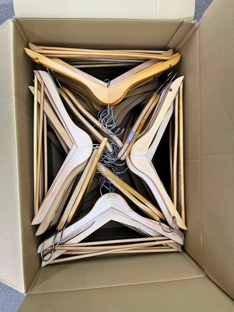 ウッド 木製 100本 50本 ハンガー ディスプレイ 古着 アパレル 什器