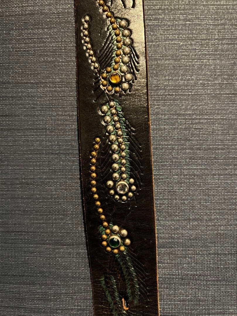 【激レア】 HTCスタッズベルト 34インチ フェザー エンボス ブラック