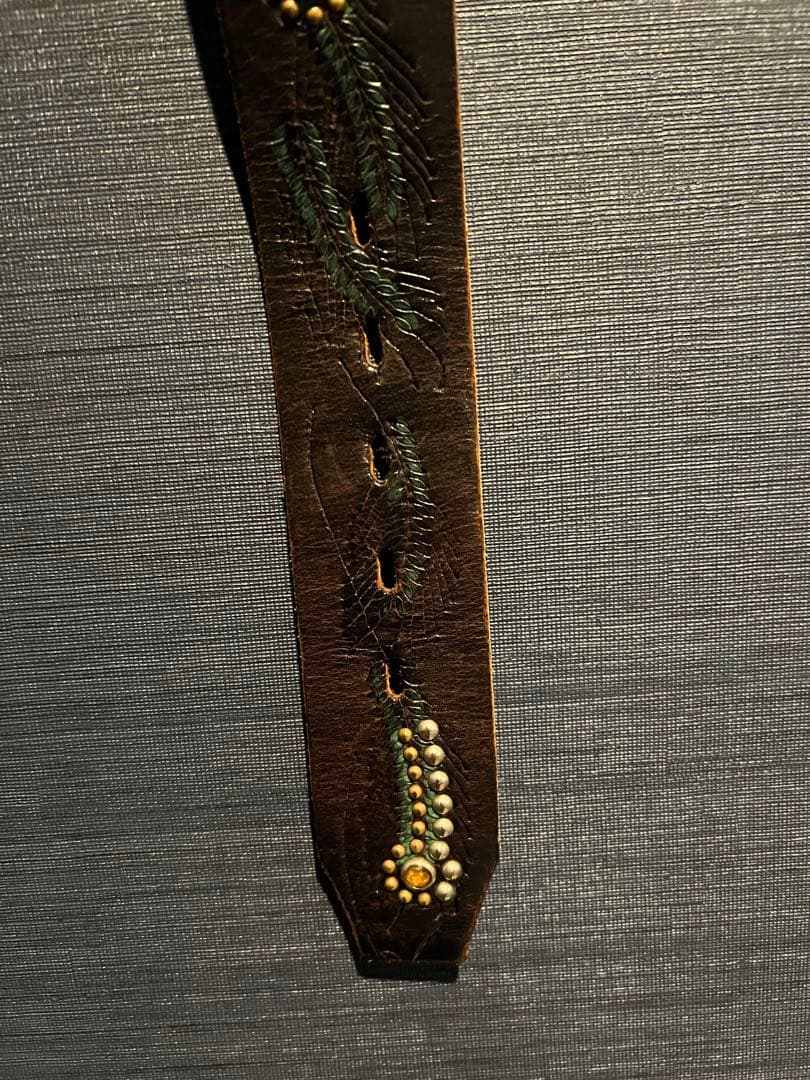 【激レア】 HTCスタッズベルト 34インチ フェザー エンボス ブラック