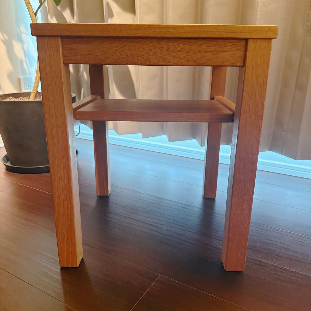 無印良品 MUJI 木製サイドテーブルベンチ オーク 天然木 無垢材 スツール