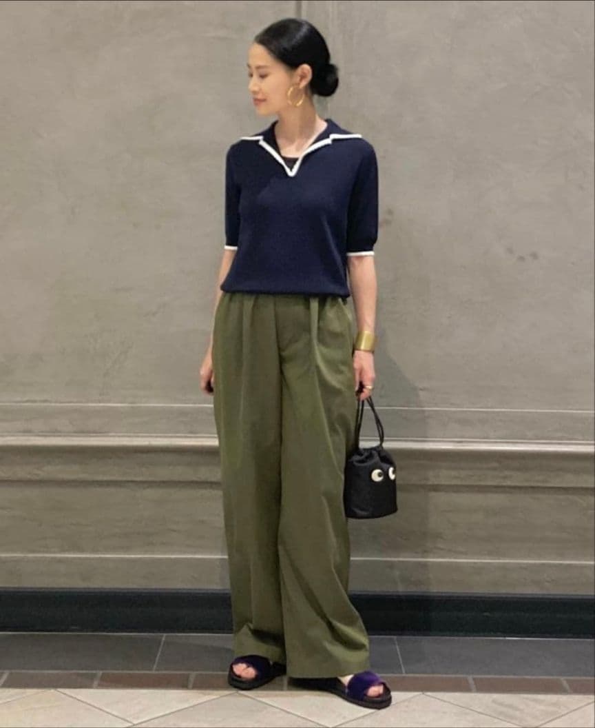 アニヤハインドマーチ EYES ナイロン 巾着ポーチ 黒 美品