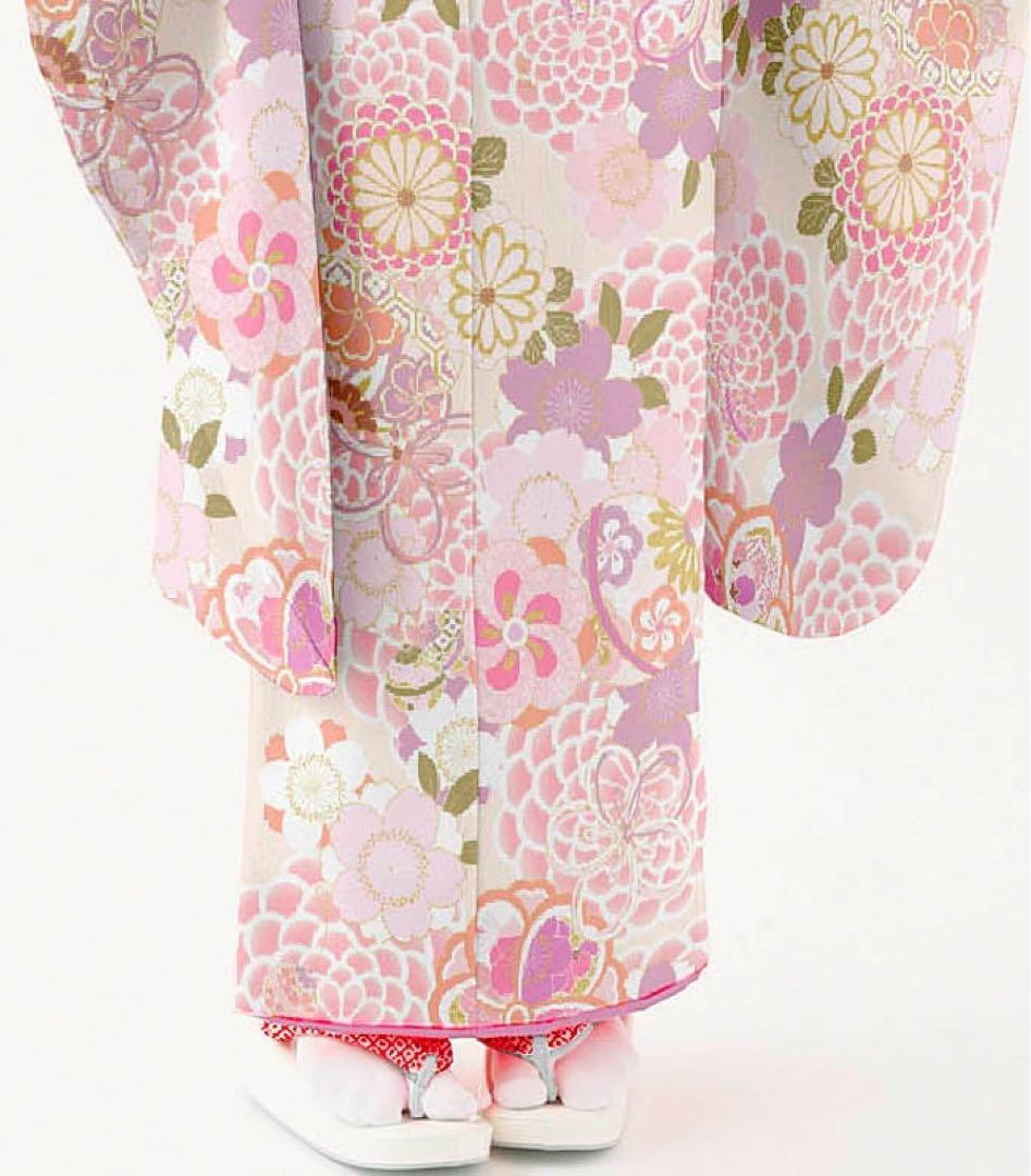 1点限り在庫処分特価　七五三着物 7歳 女の子 四つ身着物 単品 カグラ　ピーチ