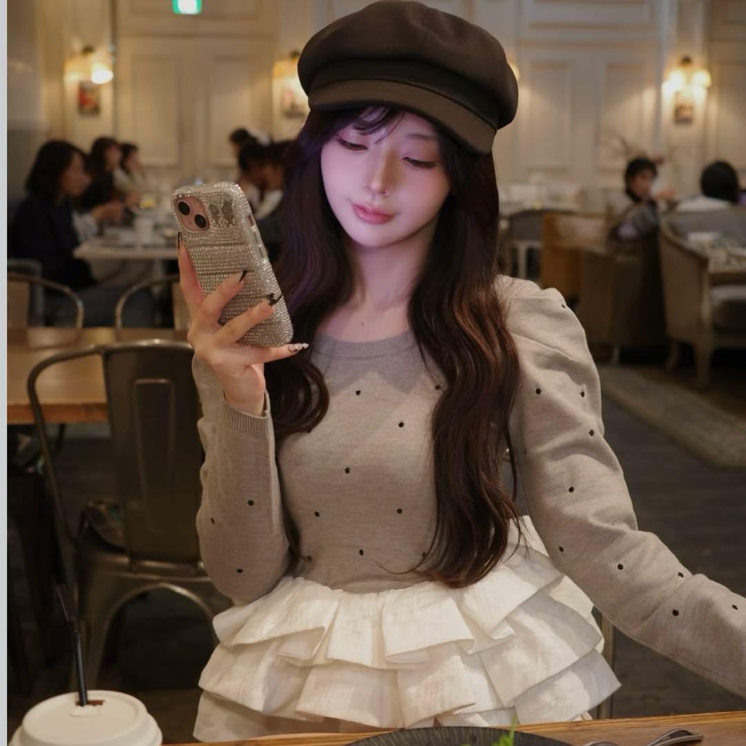 darich ボリュームフレアニットチュニック