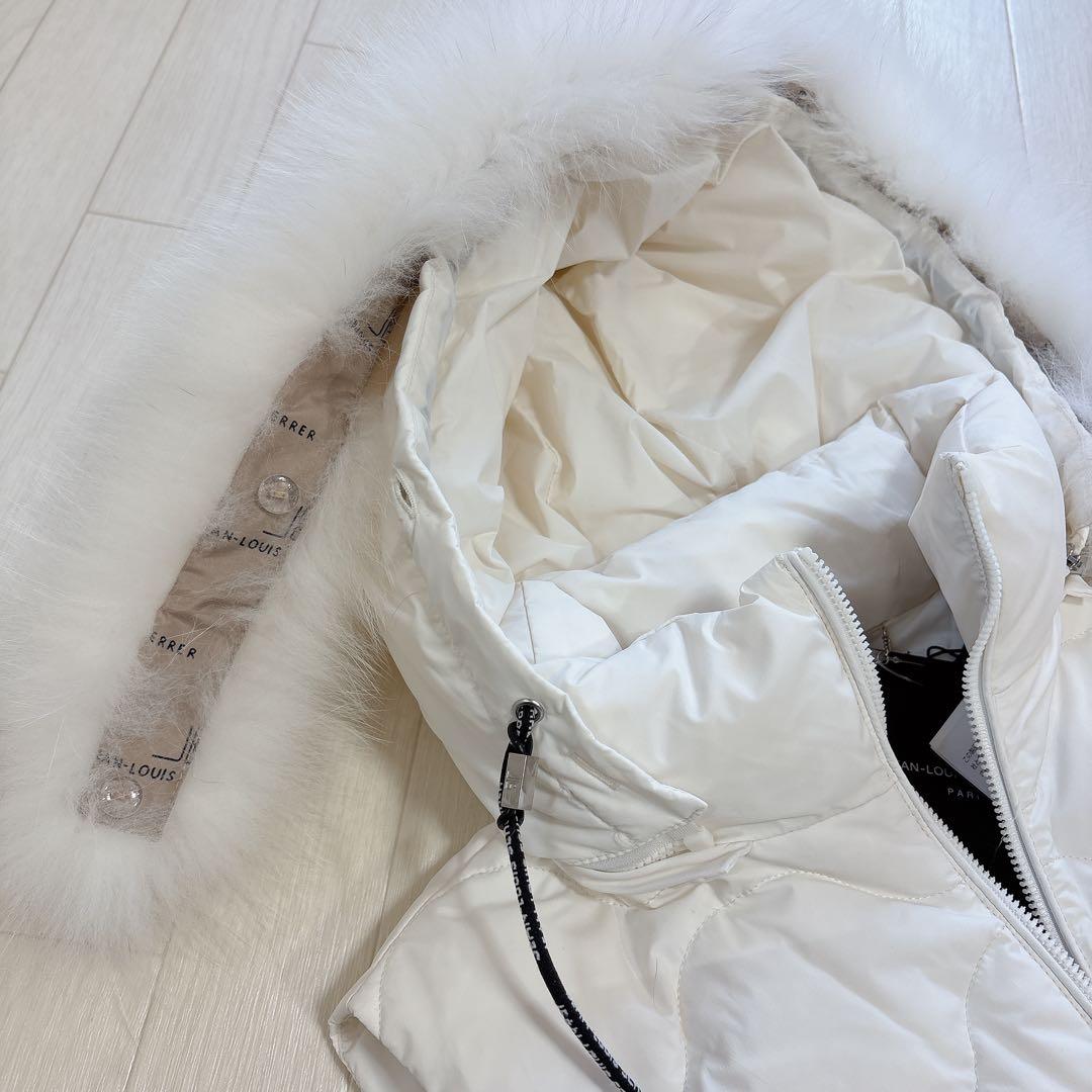 タグ付き ジャンルイシェレル 高級 ダウンジャケット ブルーフォックスファー