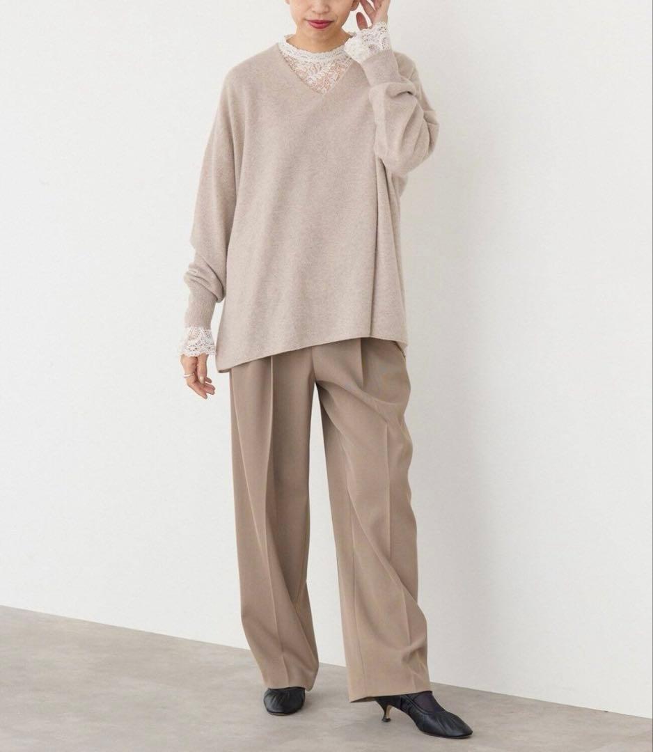 イエナ　Fineニュージーウール ニュアンス V セーター　ニット　Vネック