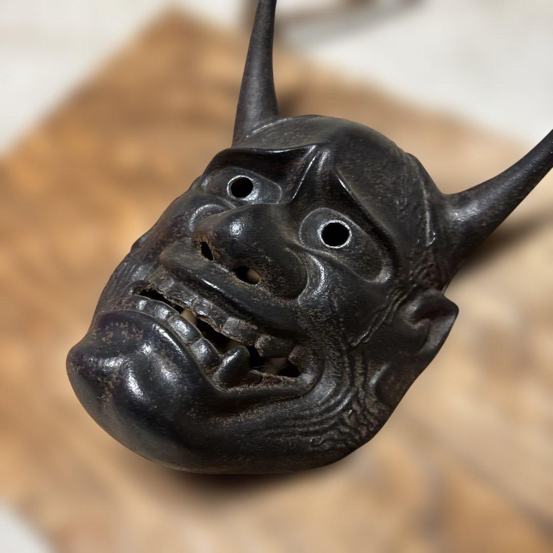 「鬼面 般若 お面 壁掛け 和風インテリア 木製 民芸 魔除け」