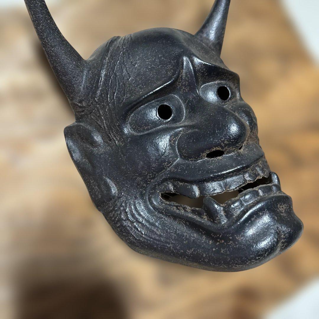 「鬼面 般若 お面 壁掛け 和風インテリア 木製 民芸 魔除け」