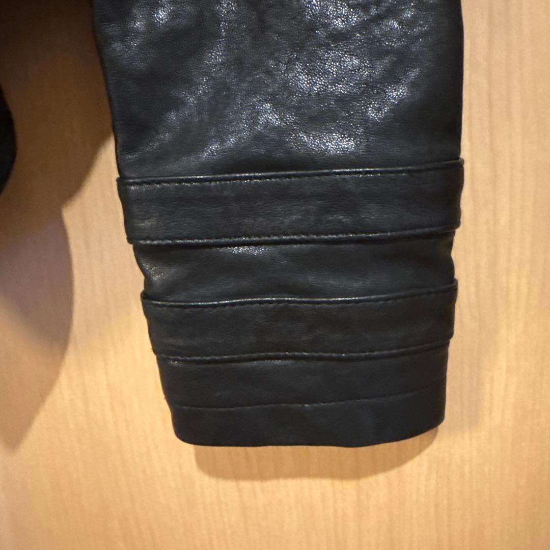 【美品】イタリアンラムレザー 本革ジャケット レディース S【SM/コスプレ】