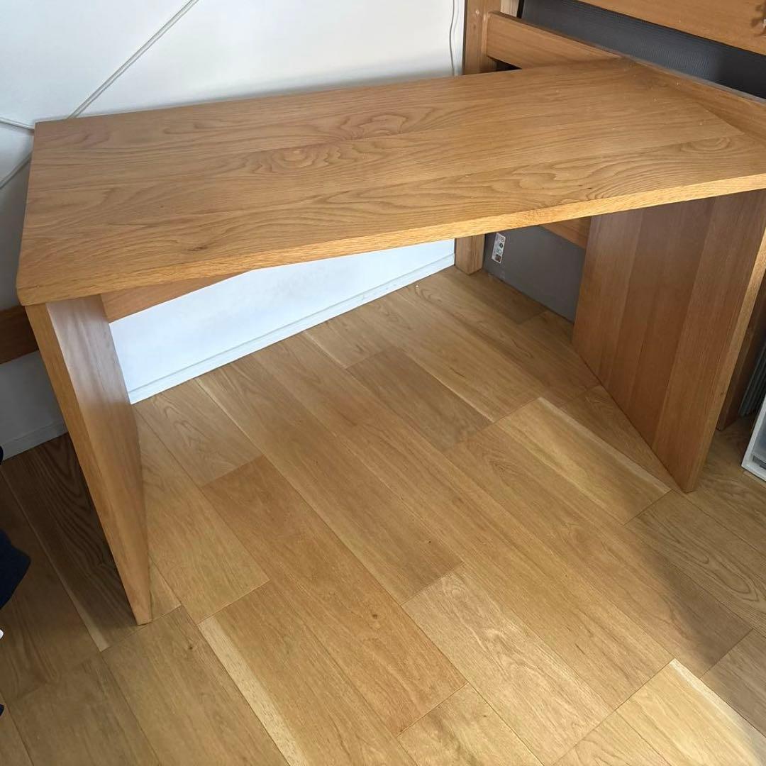 ⬛︎フォーン⬛︎ 無印良品 コの字型 無垢材デスク オーク材 廃盤品 希少