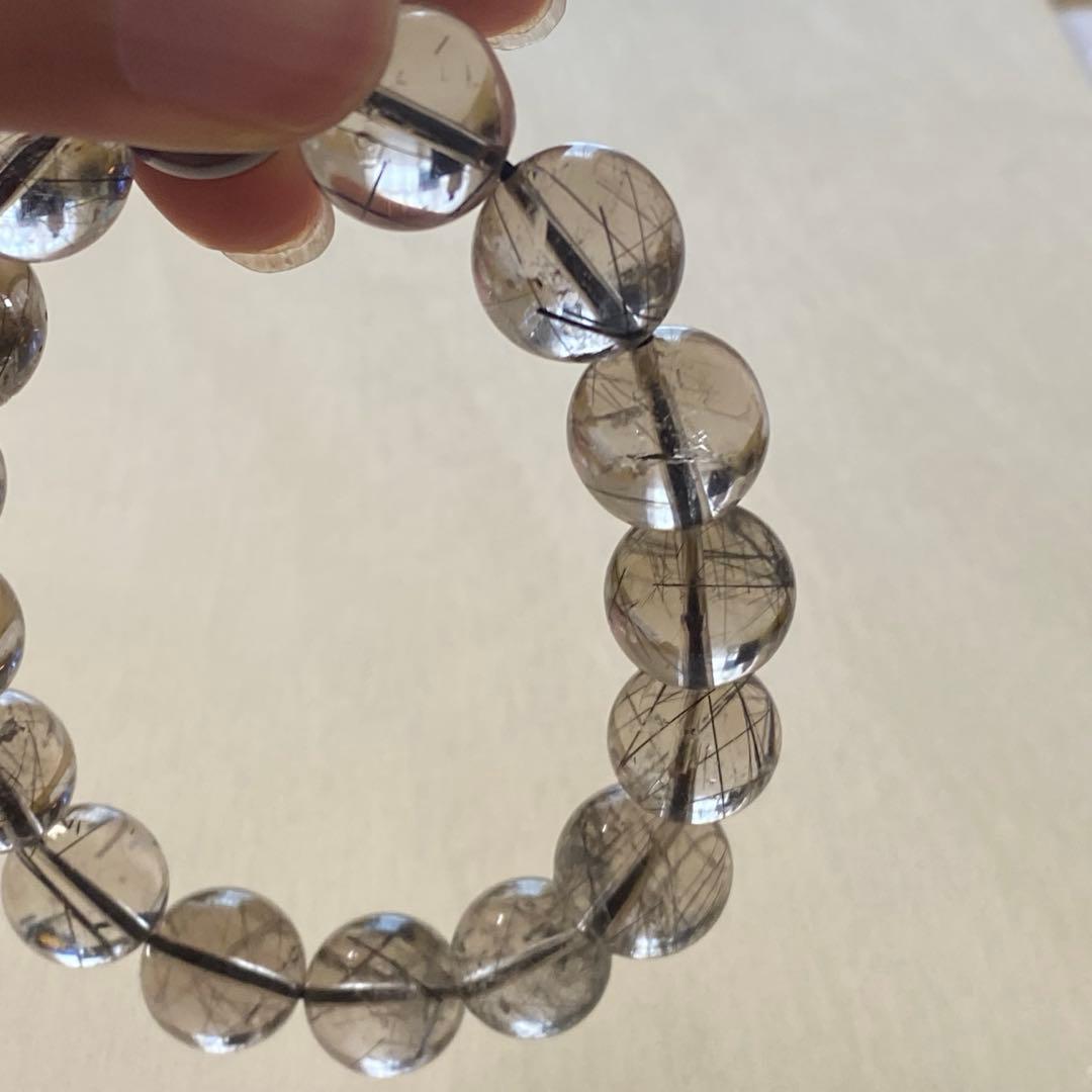 【9/17まで価格!!】ブラックルチルクォーツ 大玉 ブレスレット