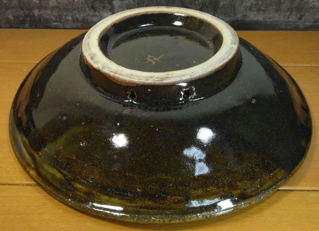 人間国宝 金城次郎 八寸皿 栞 共箱 美品 壺屋焼 壷屋焼 魚紋花文皿 やちむん