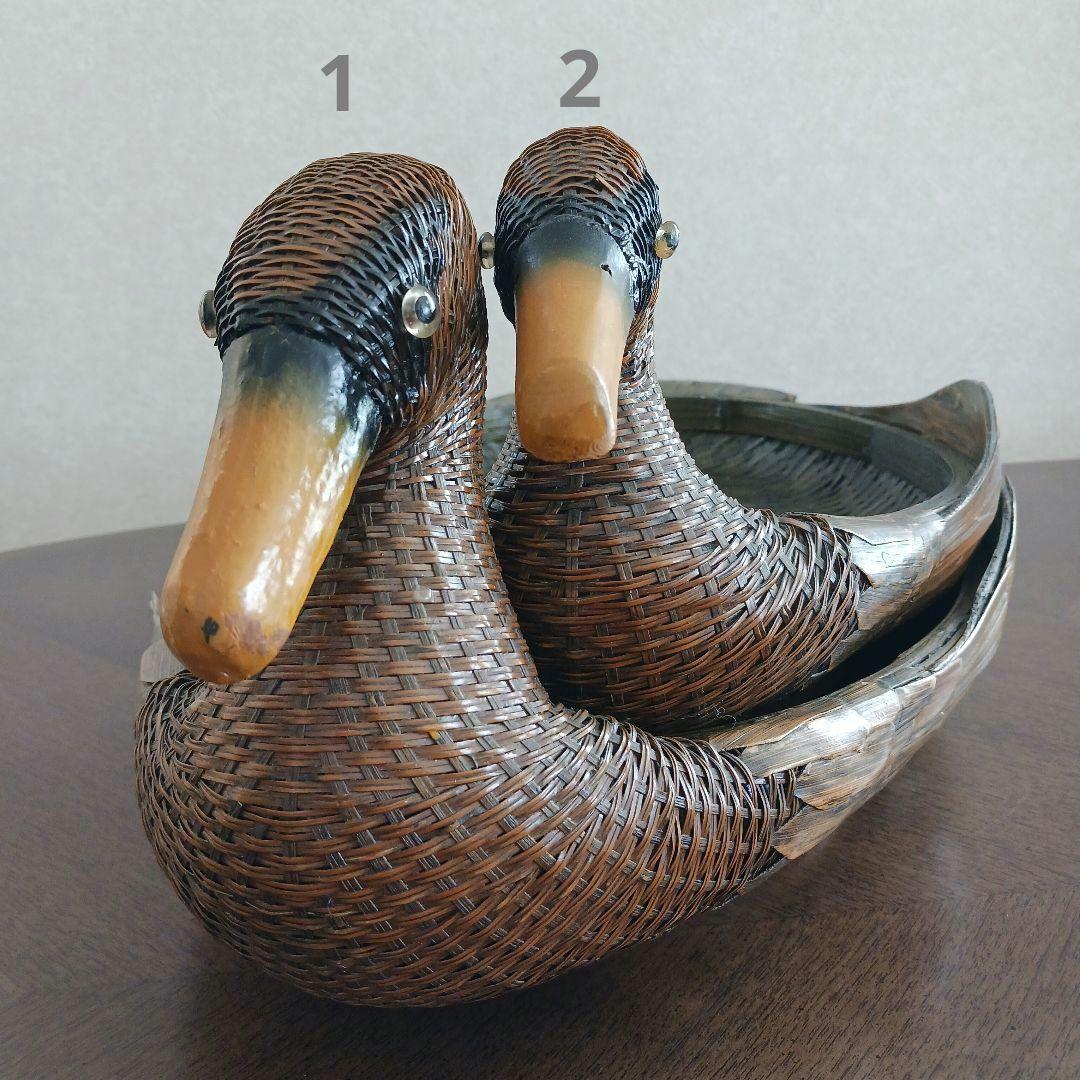鳥型バスケット　小物入れ　 2個 竹細工