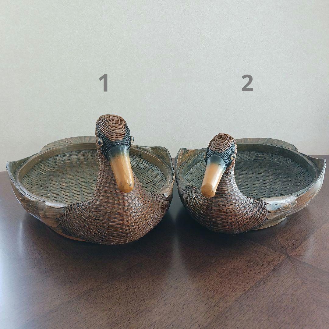 鳥型バスケット　小物入れ　 2個 竹細工