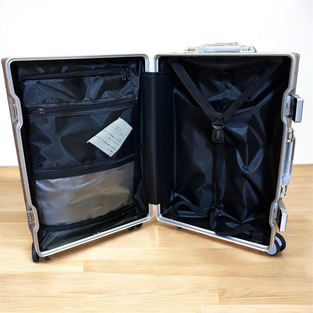 スーツケース アルミフレームタイプ キャリーケース シルバー 機内持込可 S