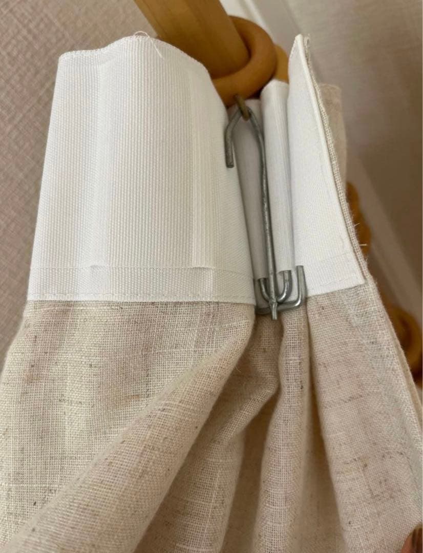 フレンチカントリー 綿麻レースカーテン 2枚セット