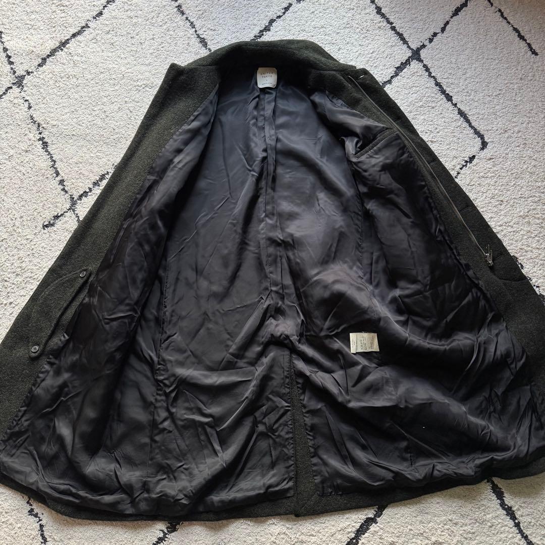 高級　ユナイテッドトウキョウ　ステンカラーコート　MOON　ツイード　グリーン