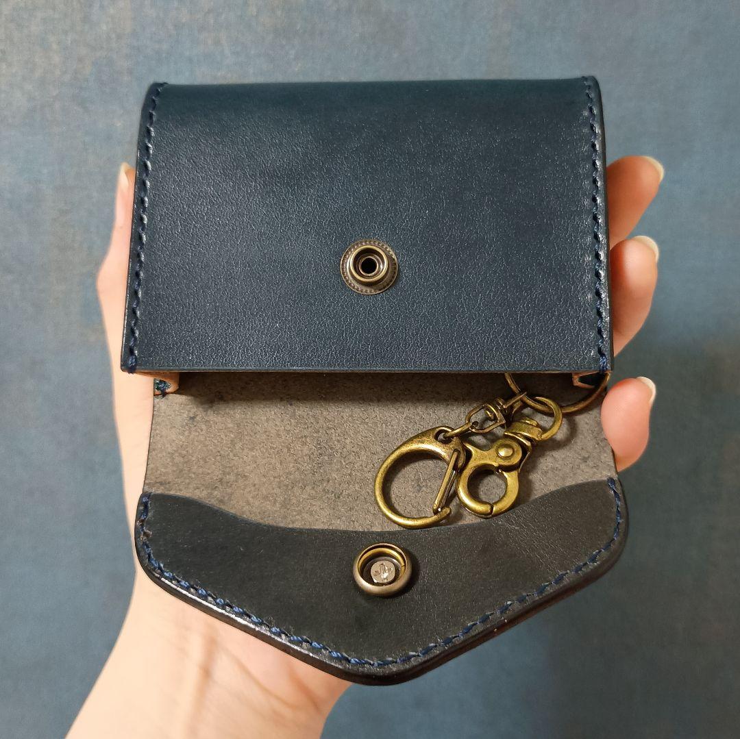 ヌメ革スマホポーチ ベルト通し 栃木レザーキーケース ハンドメイド手縫い