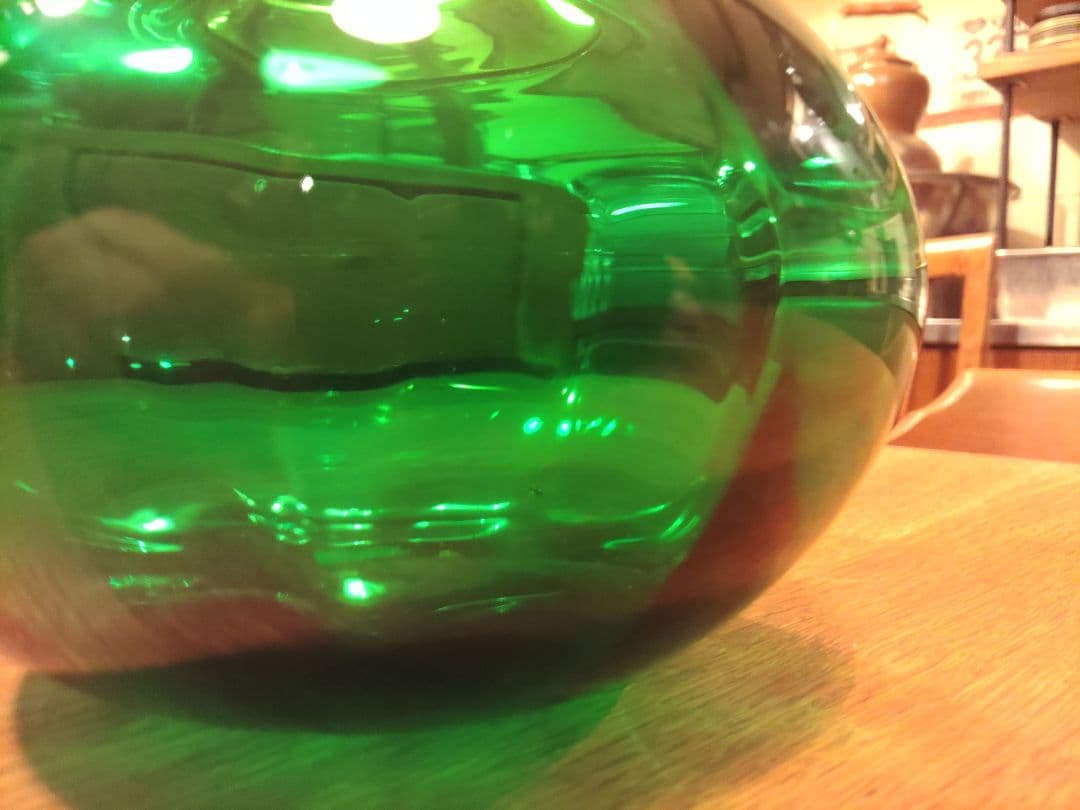 未使用　津軽びいどろ　北洋硝子　デッドストック　手吹きガラス　花瓶　ヴィンテージ