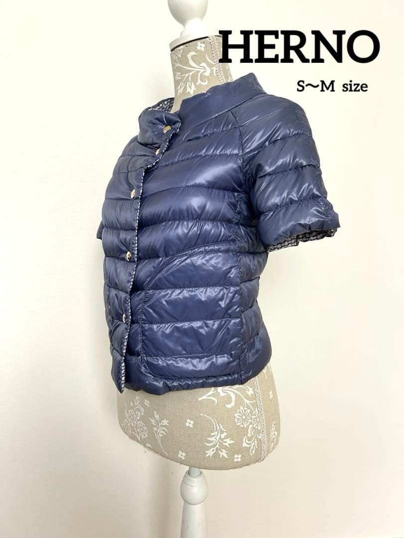 HERNO 5分丈　ショートダウンジャケット　リバーシブル