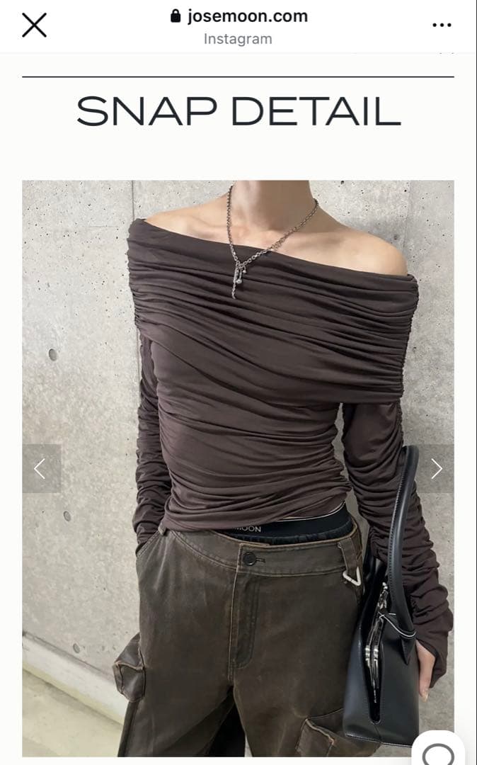 トップス josemoon GATHER OFFSHOULDER LONG TOPS