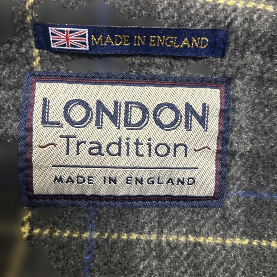 ☆未使用級☆ ロンドントラディション　ダッフルコート　グレー　裏地チェック