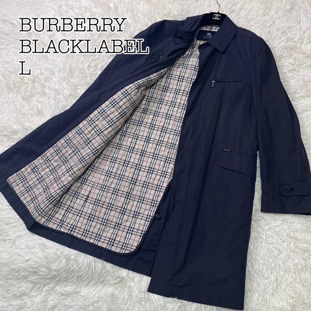 バーバリー ブラックレーベル ステンカラーコート　黒 ブラック