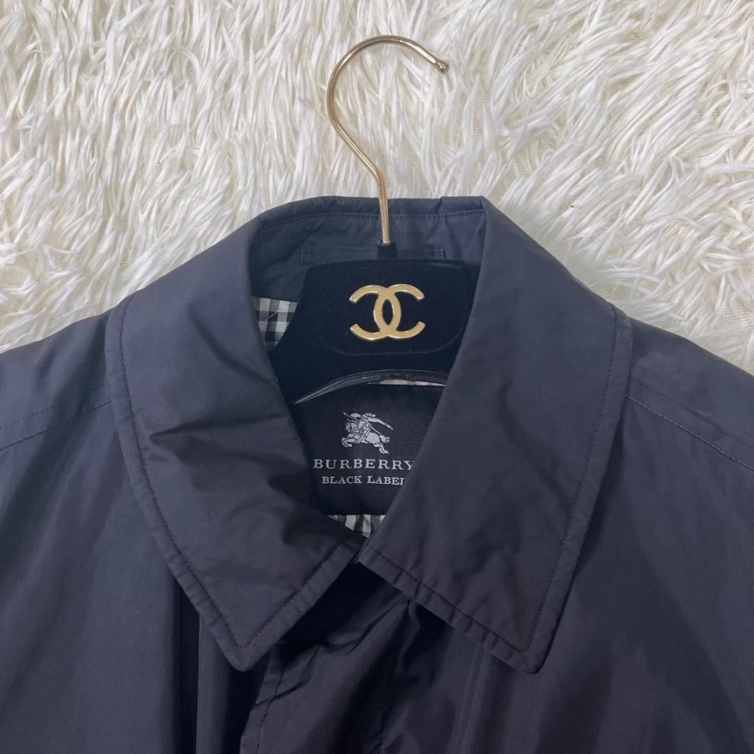バーバリー ブラックレーベル ステンカラーコート　黒 ブラック