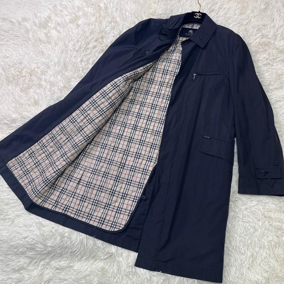 バーバリー ブラックレーベル ステンカラーコート　黒 ブラック