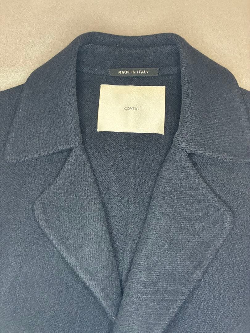 イタリア製 チェスターコート48 ネイビー