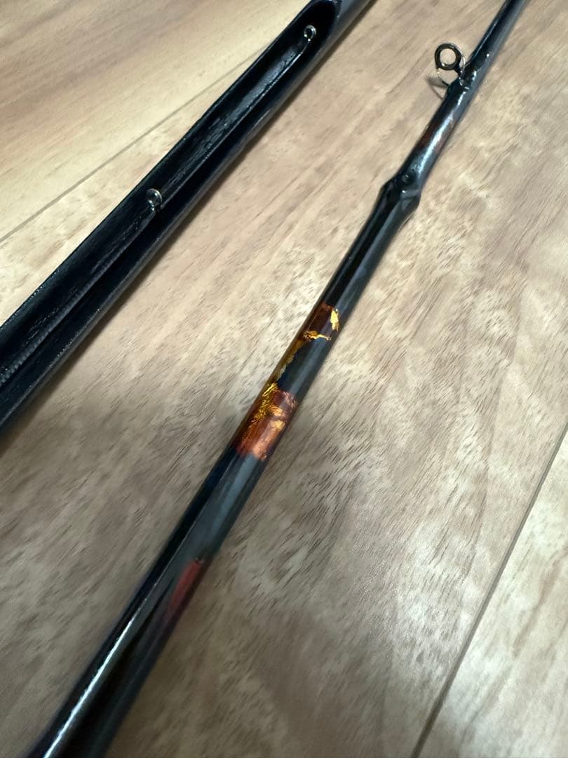 軟調　旭信和竿　金箔の珍しい層塗り　布袋竹