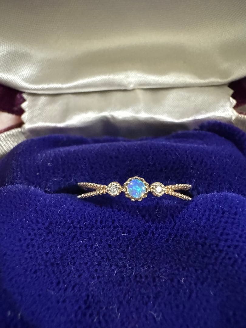 エテ　ete K10 ダイヤオパールリング　13号