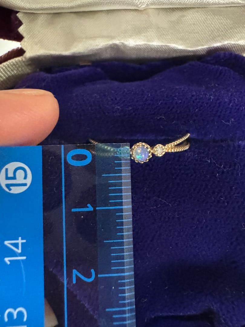 エテ　ete K10 ダイヤオパールリング　13号