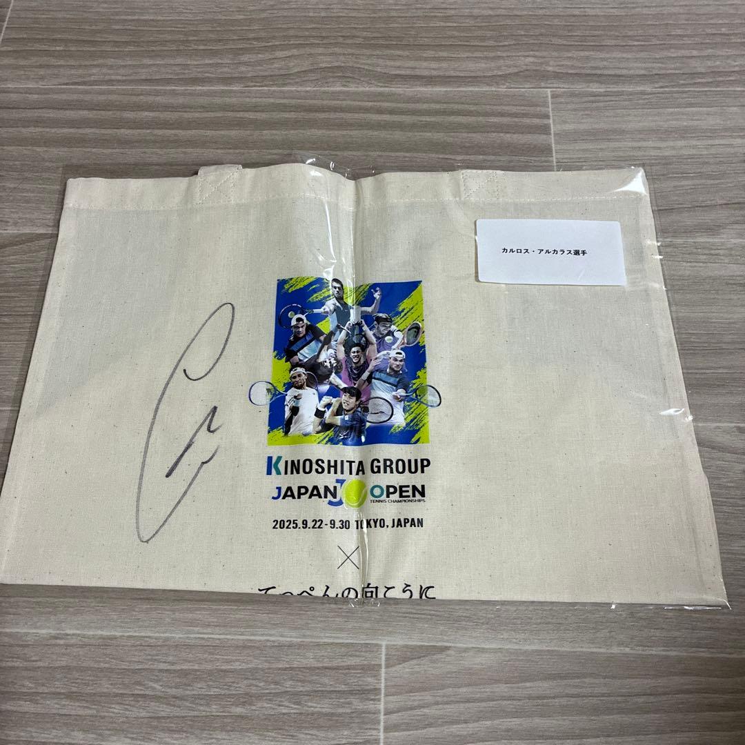 アルカラス選手　直筆サイン入りトートバッグ　ジャパンオープン
