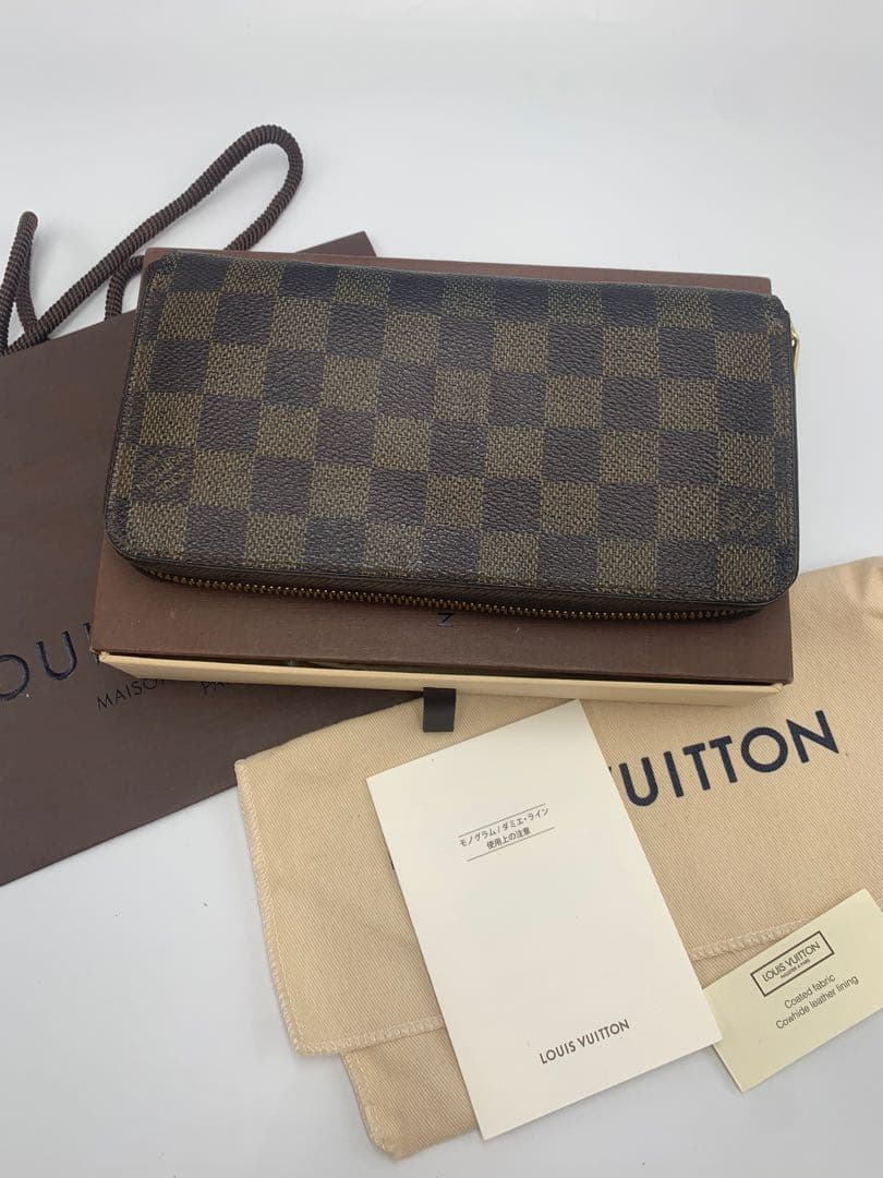 のぶひで ジッピーウォレット★ダミエ★ブラウン★長財布