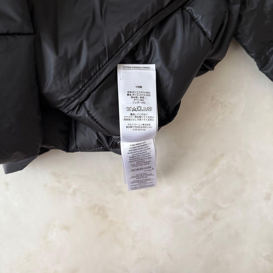 新品タグ付きラルフローレン　ダウンジャケット ブラック レディース S ロゴ付き