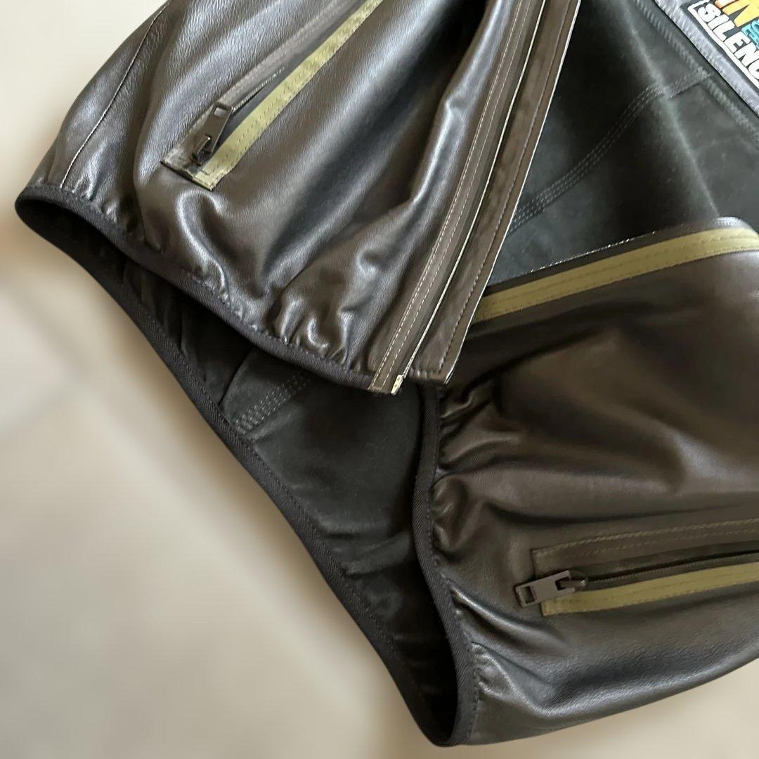 【DIESEL】 フード付きブラックレザージャケット パーカー サイズS 美品