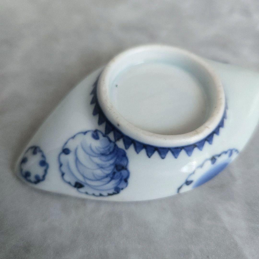 古伊万里　染付　豆皿　小皿　江戸　骨董　金直し　金継ぎ　藍柿　アンティーク