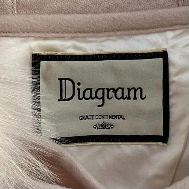 美品✨ダイアグラム リバーコート ダブルフェイス カシミヤ フォックスファー S