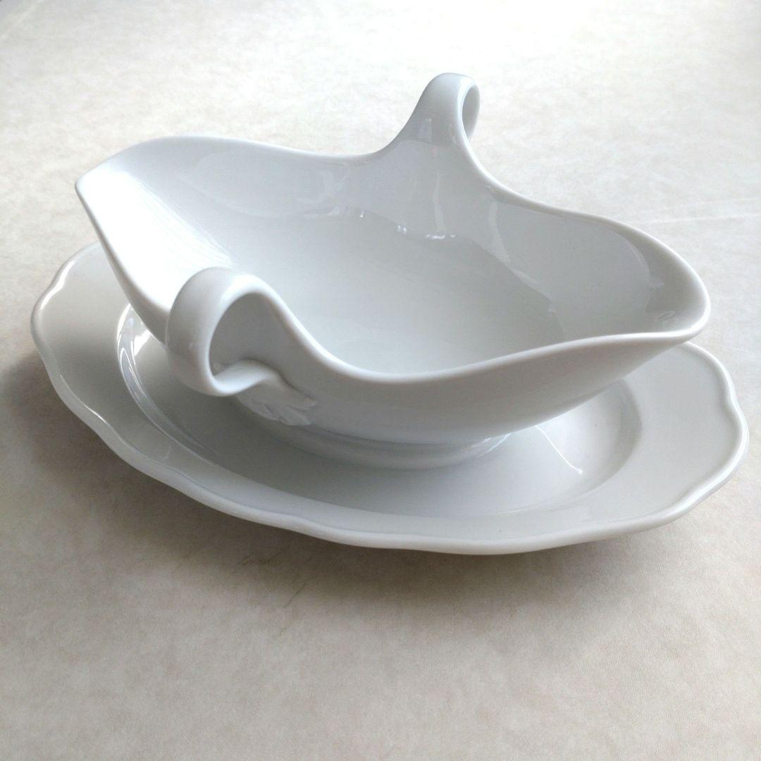 マイセン　未使用品　ホワイト ソースグレービー皿と皿のセット
