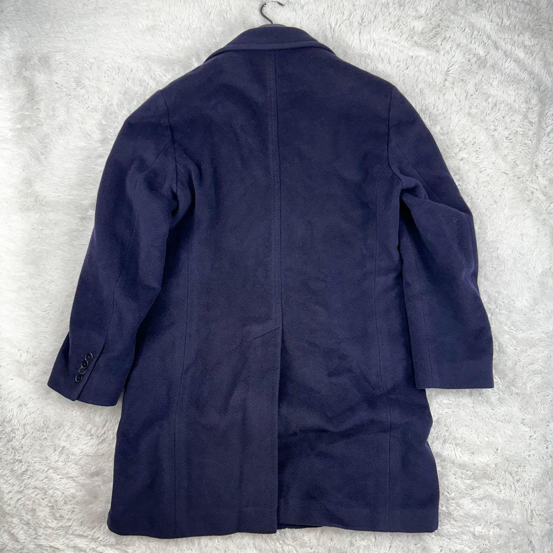 ブリッラ　ペル　イル　グースト　チェスターコート　カシミア混　M 紺　アンゴラ混