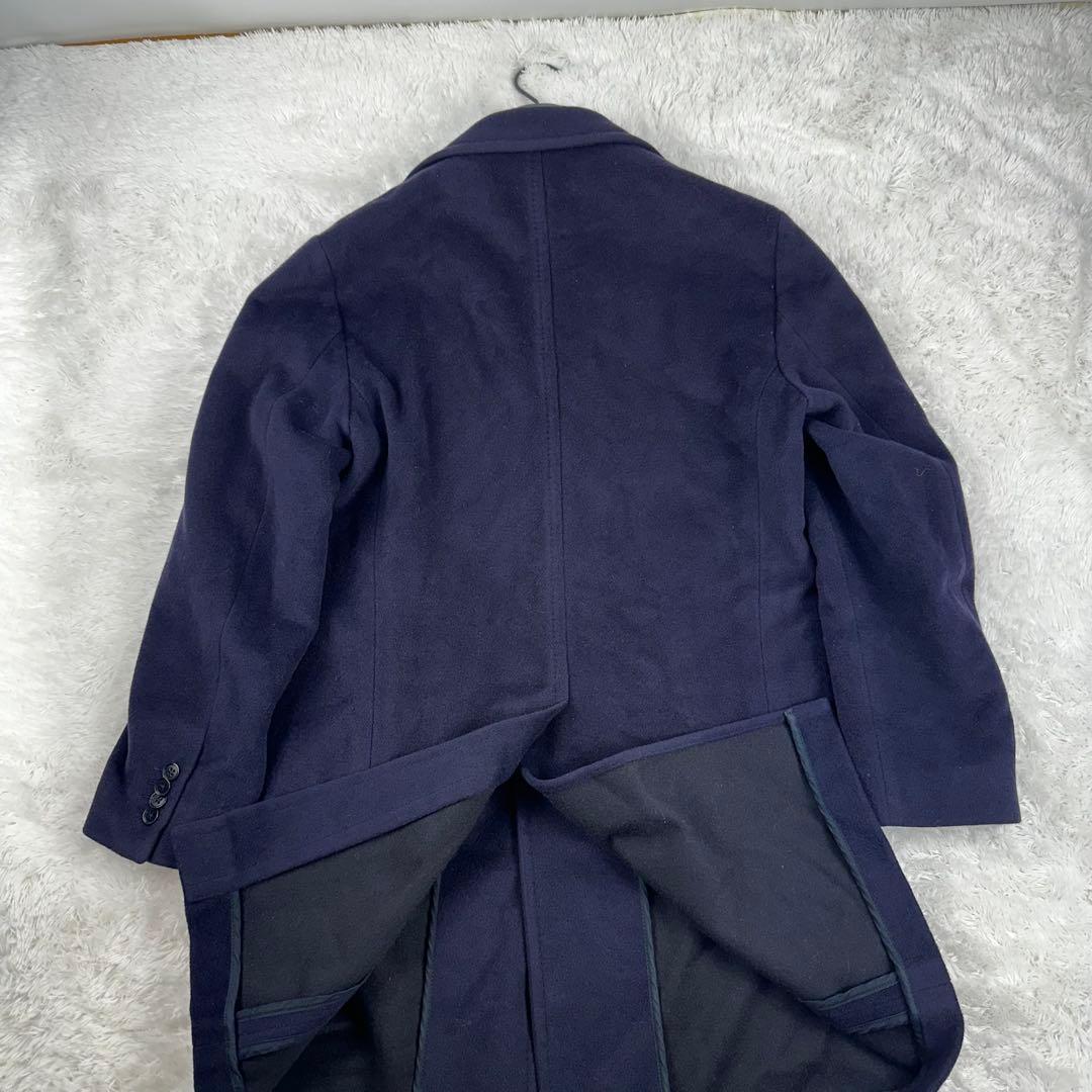 ブリッラ　ペル　イル　グースト　チェスターコート　カシミア混　M 紺　アンゴラ混