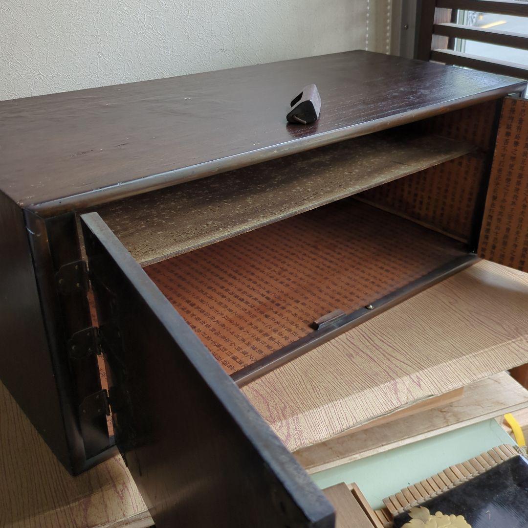 アンティーク 箪笥 李朝 棚 鍵付 飾り棚 金具 ローボード 木製