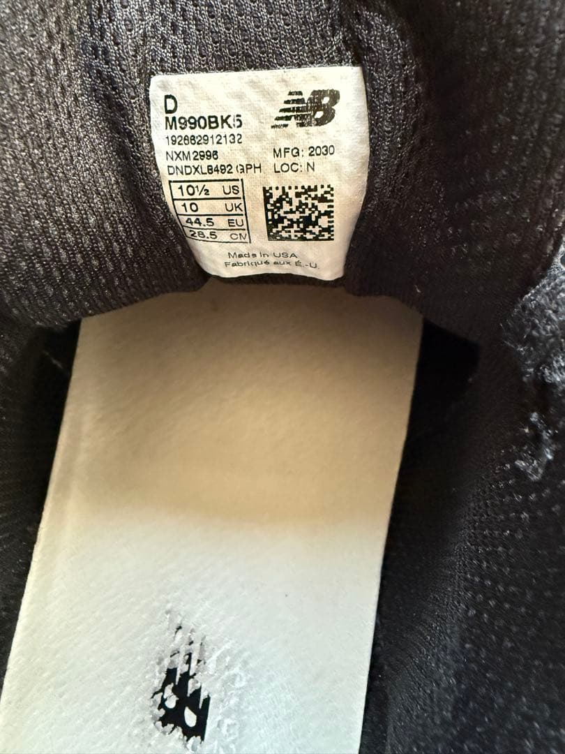 New Balance M990BK5 ブラック 28.5cm